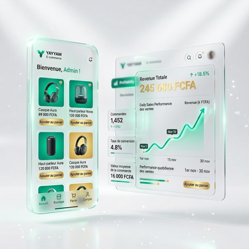 Plateforme Yayyam E-commerce Dashboard Mobile